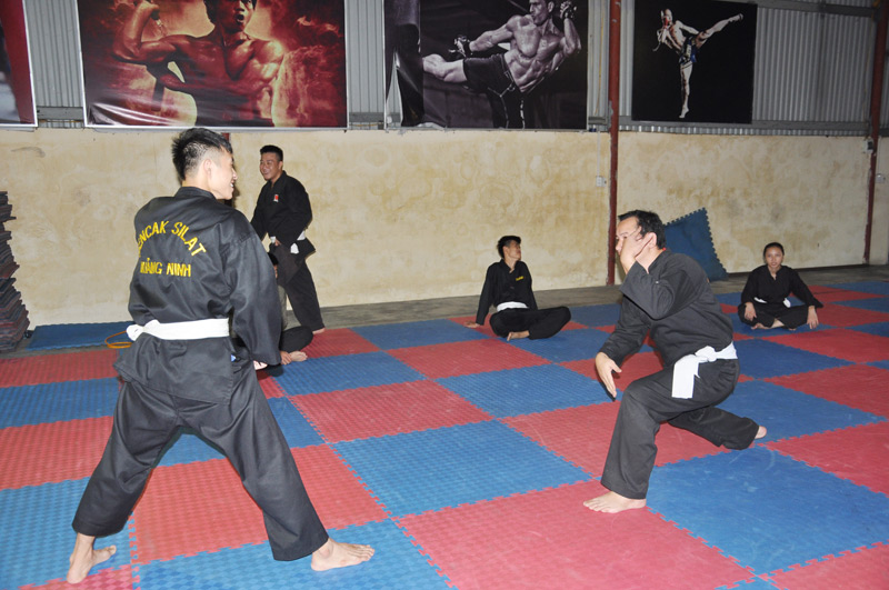 Các VĐV Pencak Silat luyện tập 