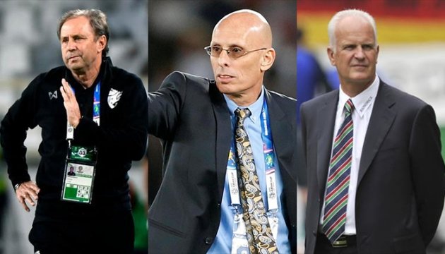  Ba HLV mất việc sau những thất bại của đội nhà tại vòng bảng Asian Cup 2019. (Từ trái sang: HLV Rajevac, HLV Constantine và HLV Bernd Stange).