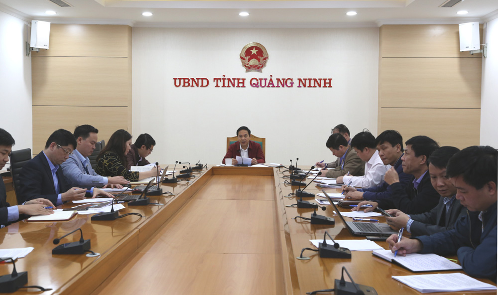 Đồng chí Đặng Huy Hậu, Phó Chủ tịch Thường trực UBND tỉnh, chủ trì cuộc họp.