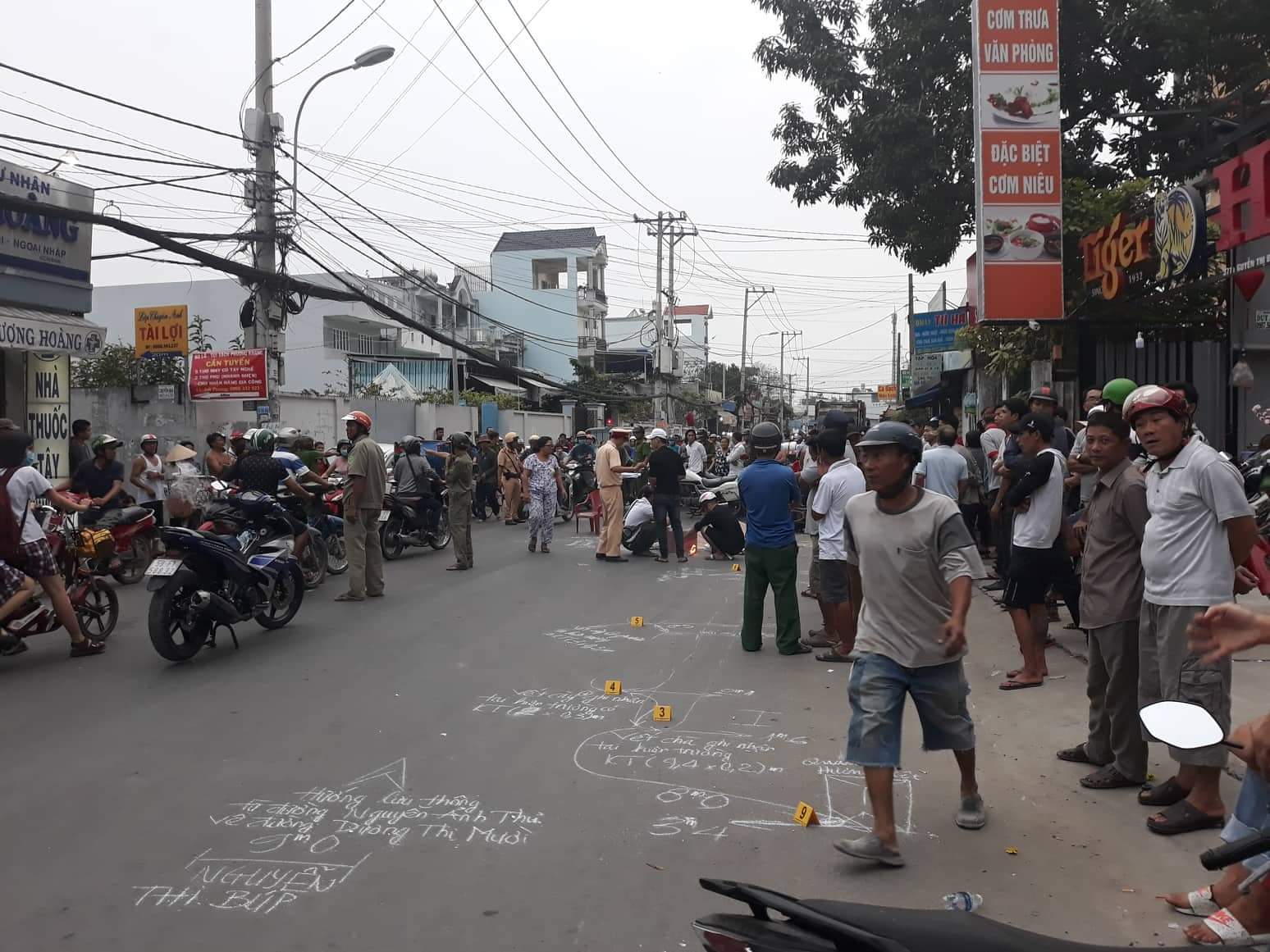 Hiện trường vụ tai nạn.