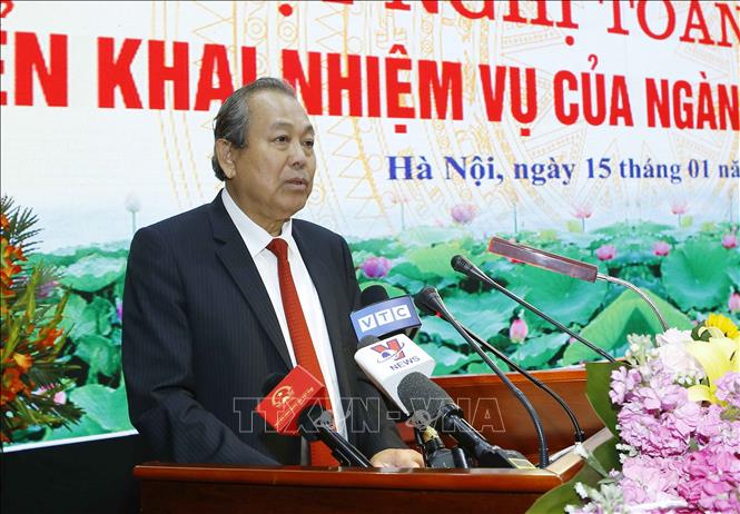 Phó Thủ tướng Thường trực Chính phủ Trương Hòa Bình phát biểu. Ảnh: Doãn Tấn/TTXVN
