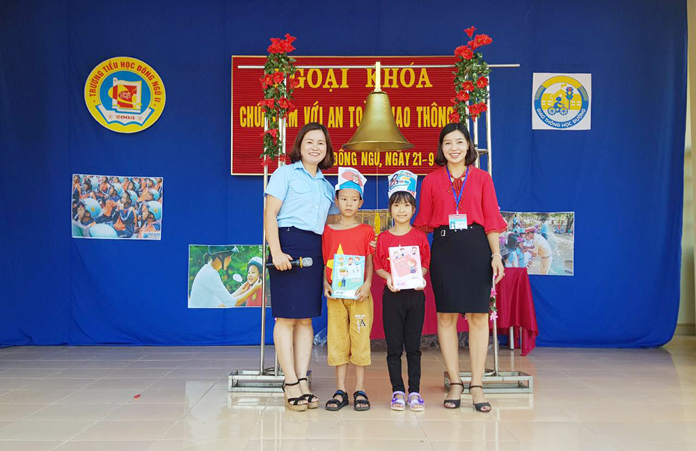 Ngoại khóa ATGT tại Trường Tiểu học Đông Ngũ II, huyện Tiên Yên.