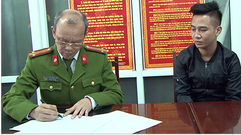 Đối tượng Đào Quang Huân khai báo trước Cơ quan CSĐT Công an tỉnh .