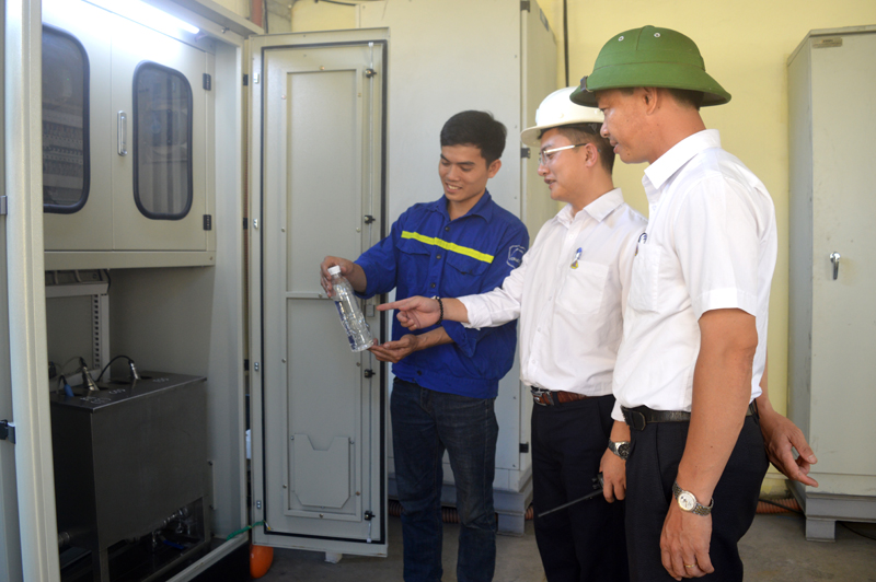 Các thông số về chất lượng nước thải được xử lý tại hệ thống quan trắc tạo Công ty CP Than Hà Lầm