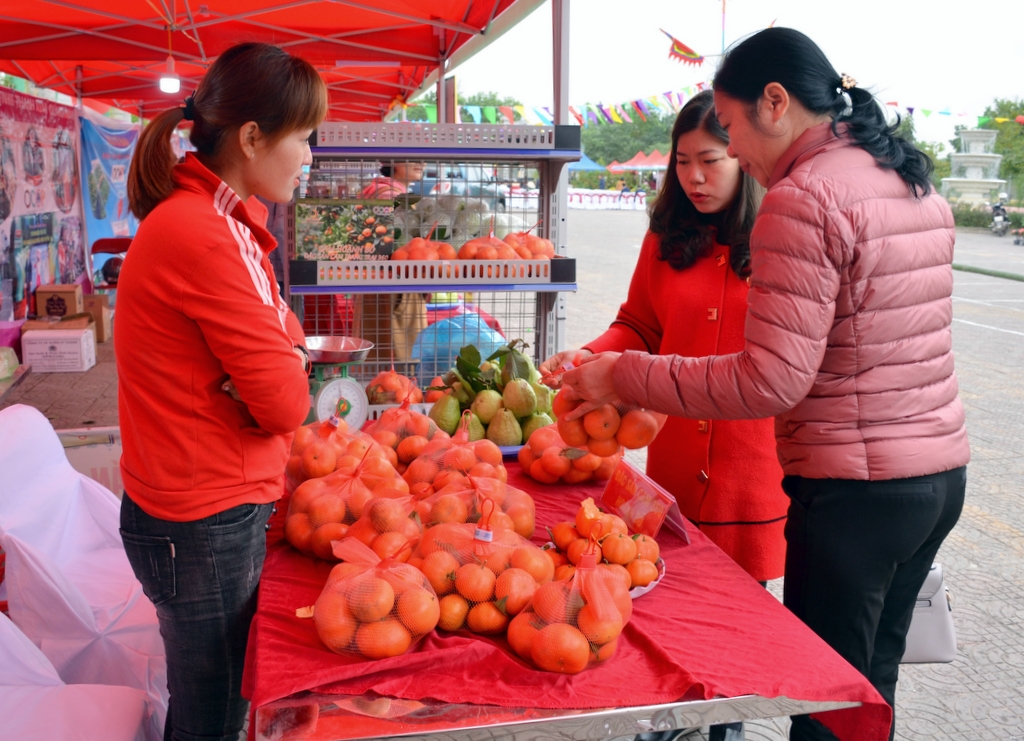Không chỉ có hoa, Hội hoa xuân Hoành Bồ còn có sự góp mặt của nhiều gian hàng trưng bày, giới thiệu và bán các sản phẩm OCOP của địa phương...