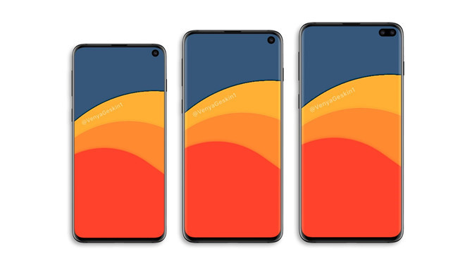 Galaxy S10 sẽ có 3 phiên bản với kích thước màn hình khác nhau. Ảnh: VenyaGeskin1.