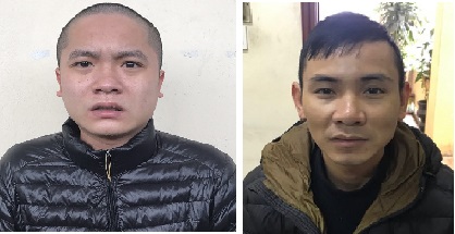 2 đối tượng Huy và Bình tại Cơ quan CSĐT Công an TP Cẩm Phả.