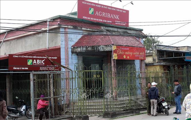 Phòng giao dịch của Chi nhánh Ngân hàng Nông nghiệp và Phát triển nông thôn (Agribank) huyện Vũ Thư đặt tại xã Vũ Tiến. Ảnh: Thế Duyệt/TTXVN