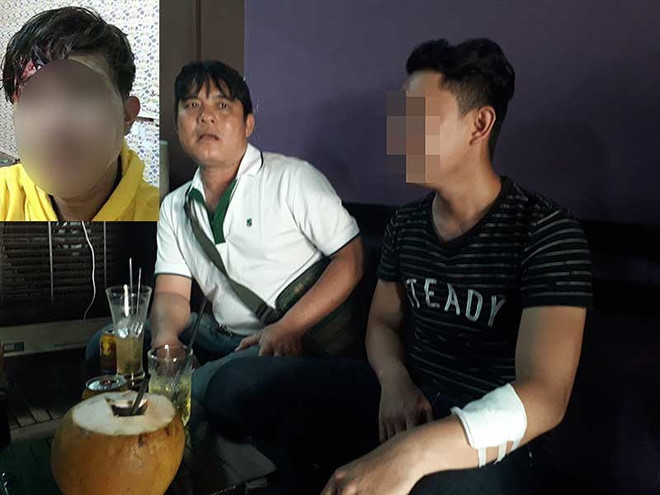 Anh Nguyễn Trọng Nam bị chém, cướp mất một chiếc điện thoại. Anh Văn Trung Long bị hai tên cướp dùng hung khí đánh chảy máu đầu.