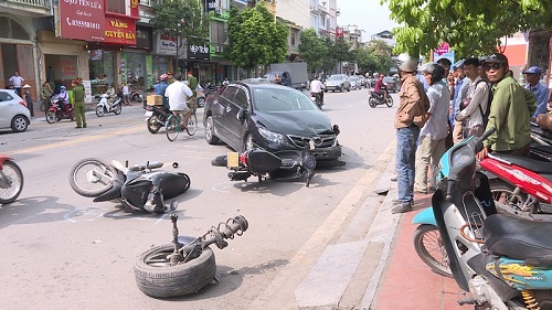Hiện trường vụ tai nạn.