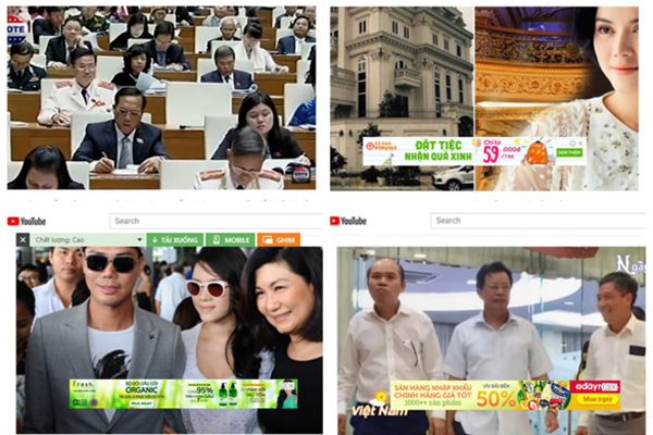 Quảng cáo của nhiều doanh nghiệp trong và ngoài nước bị gắn với các clip, video có nội dung phản động.