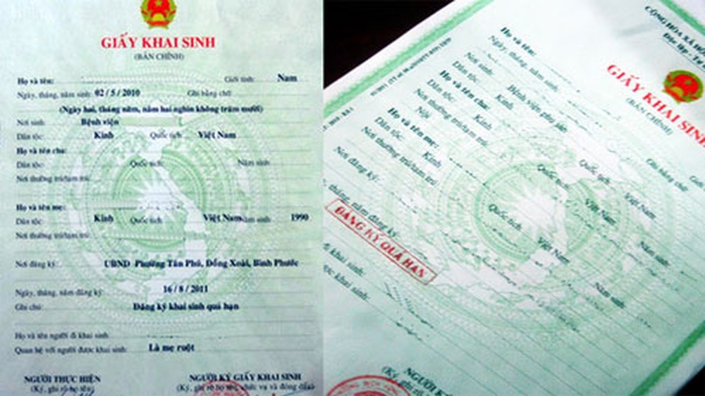 Cách làm giấy khai sinh cho con riêng.