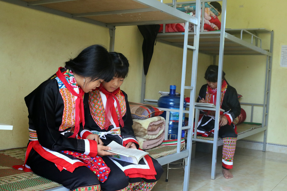 Học sinh bán trú Trường PTDT Bán trú THCS Đồng Văn (Bình Liêu) 