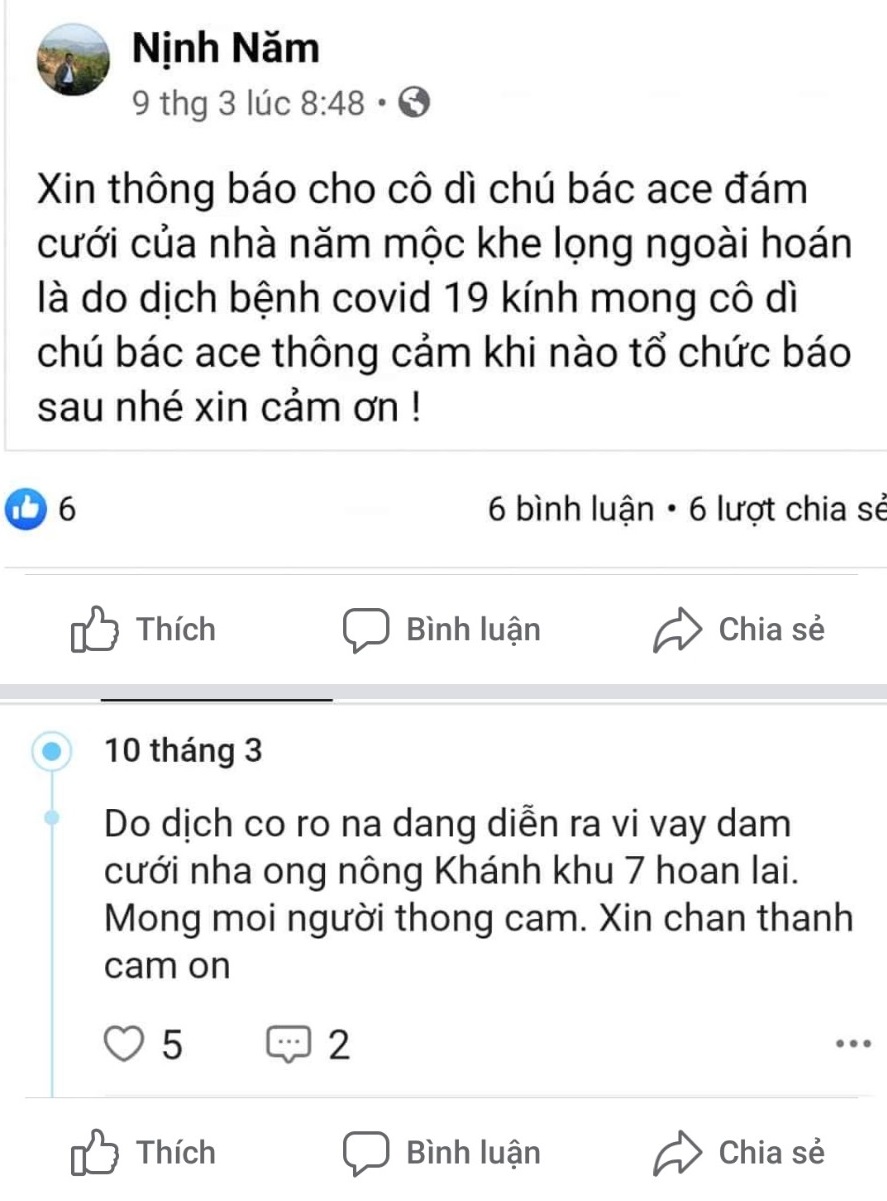 Nhiều bạn trẻ quyết định hoãn cưới để chung tay chống dịch Covid - 19.