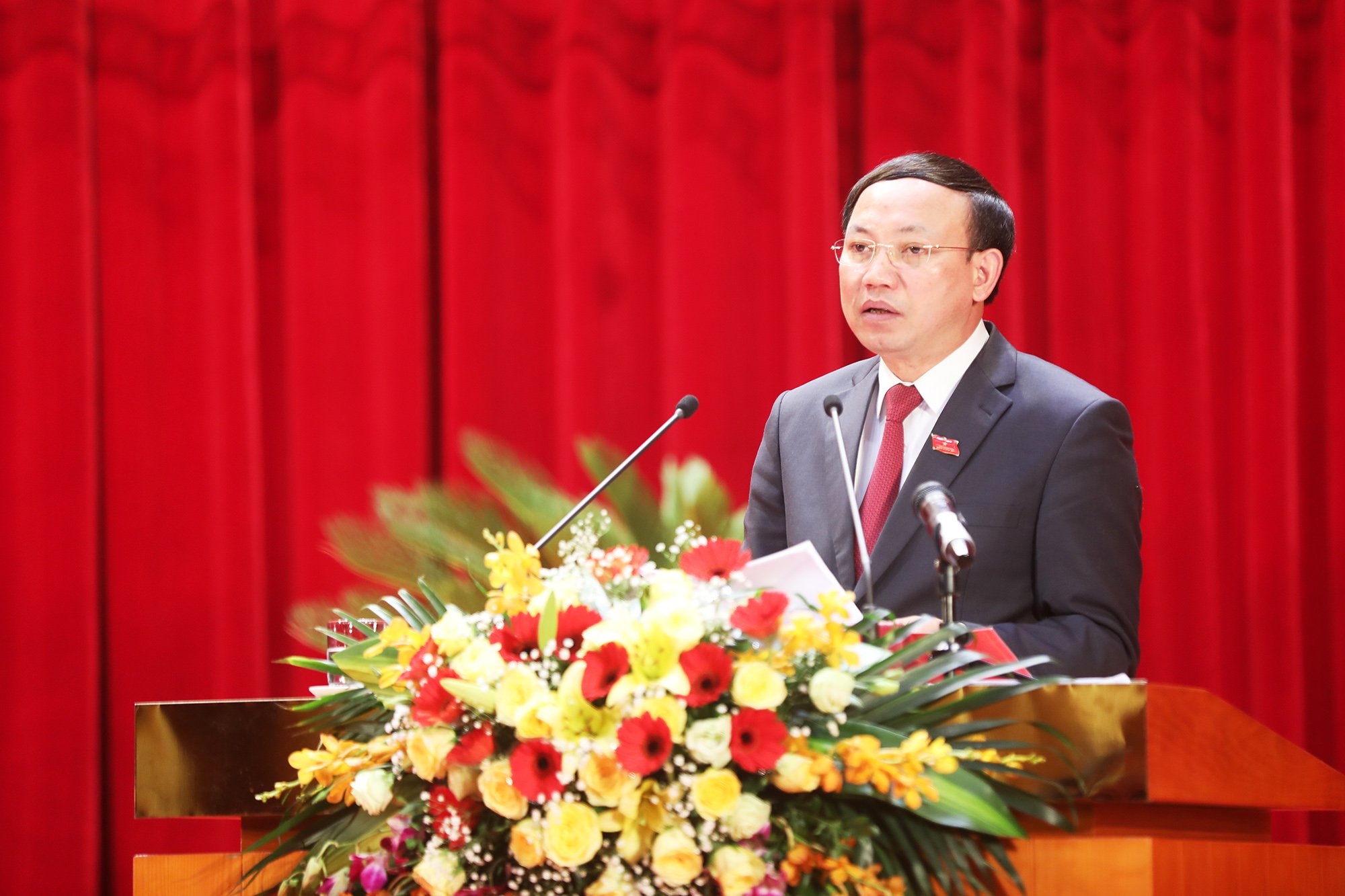 Đồng chí Nguyễn Xuân Ký, Bí thư Tỉnh ủy, Chủ tịch HĐND tỉnh, phát biểu bế mạc kỳ họp.