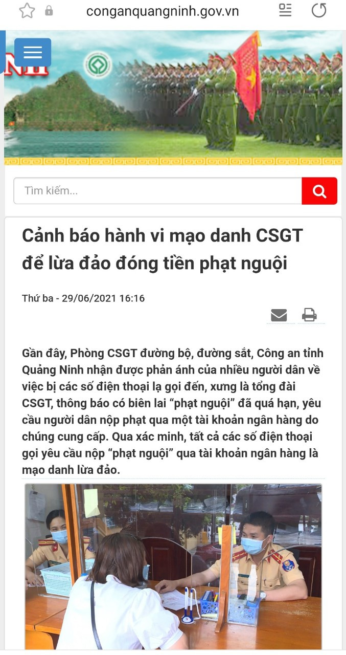 Công an tỉnh cảnh báo hành vi lừa đảo chiếm đoạt tài sản.