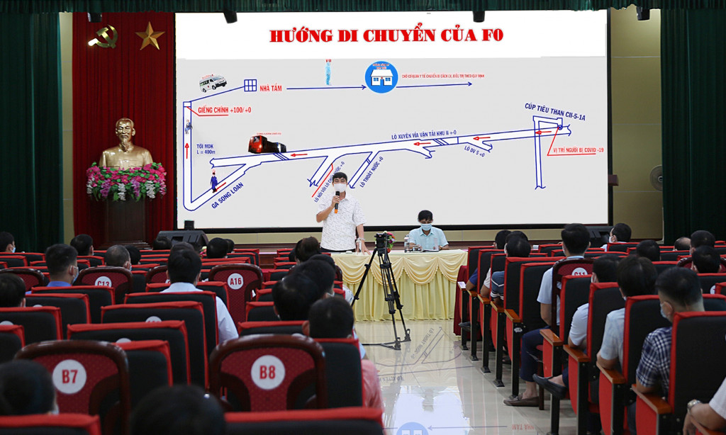 Buổi diễn tập phòng chống dịch có quy mô lớn nhất từ trước đến nay với 140 người tham gia gồm thành viên Ban chỉ đạo phòng chống dịch Covid-19 Công ty, các tổ trưởng tổ phòng chống Covid -19 tại 37 đơn vị sản xuất.( Đồng chí: Phạm Văn Minh – Bí thư Đảng ủy, Giám đốc Công ty – Trưởng ban phòng, chống dịch Covid-19 Công ty triển khai phương án di chuyển F0)