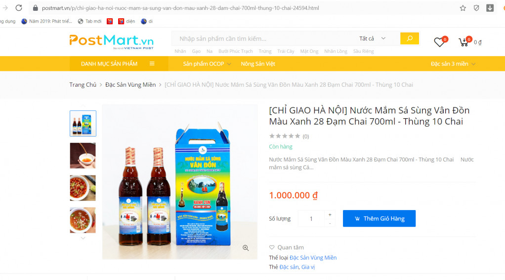 Sản phẩm OCOP Quảng Ninh được bày bán trên postmart.vn