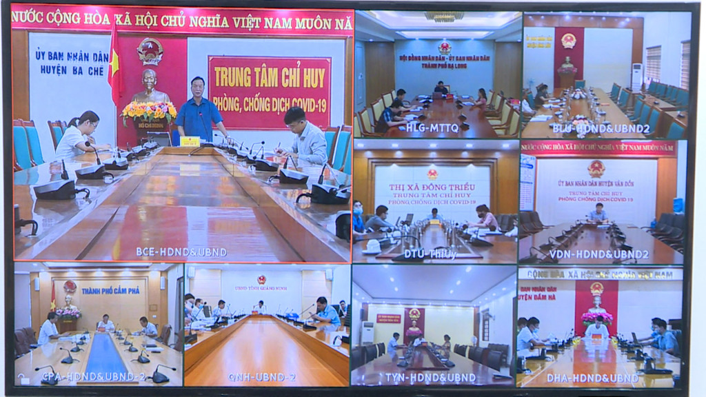 Cuộc họp được trực tuyến đến các điểm cầu của các địa phương trong tỉnh