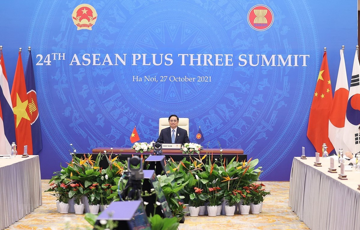 Thủ tướng Phạm Minh Chính tham dự Hội nghị cấp cao ASEAN +3 lần thứ 24. (Ảnh: Dương Giang/TTXVN)