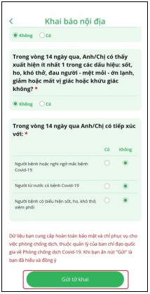 Bước 4: Điền thông tin và bấm “Gửi tờ khai”