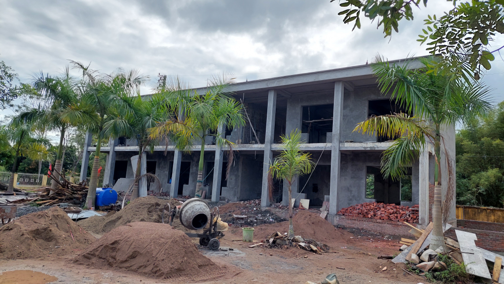 Công trình đầu tư xây dựng Trường Tiểu học xã Tân Lập được khởi công tháng 7/2021 đang được Công ty TNHH Phát Lộc thi công và dự kiến hoàn thành trong năm nay.