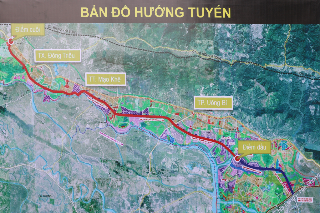 Tuyến đường ven sông điểm đầu là Hạ Long, điểm cuối là Đông Triều sẽ mở ra nhiều cơ hội kết nối vùng cho các địa phương, đặc biệt là Đông Triều (Bản đồ giới tuyến đường ven sông).