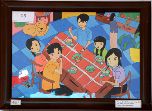 “Bữa cơm nhà bạn” – tác phẩm đạt giải A của Đinh Thị Thùy Linh, lớp 8A, Trường Trung học cơ sở Sông Khoai.