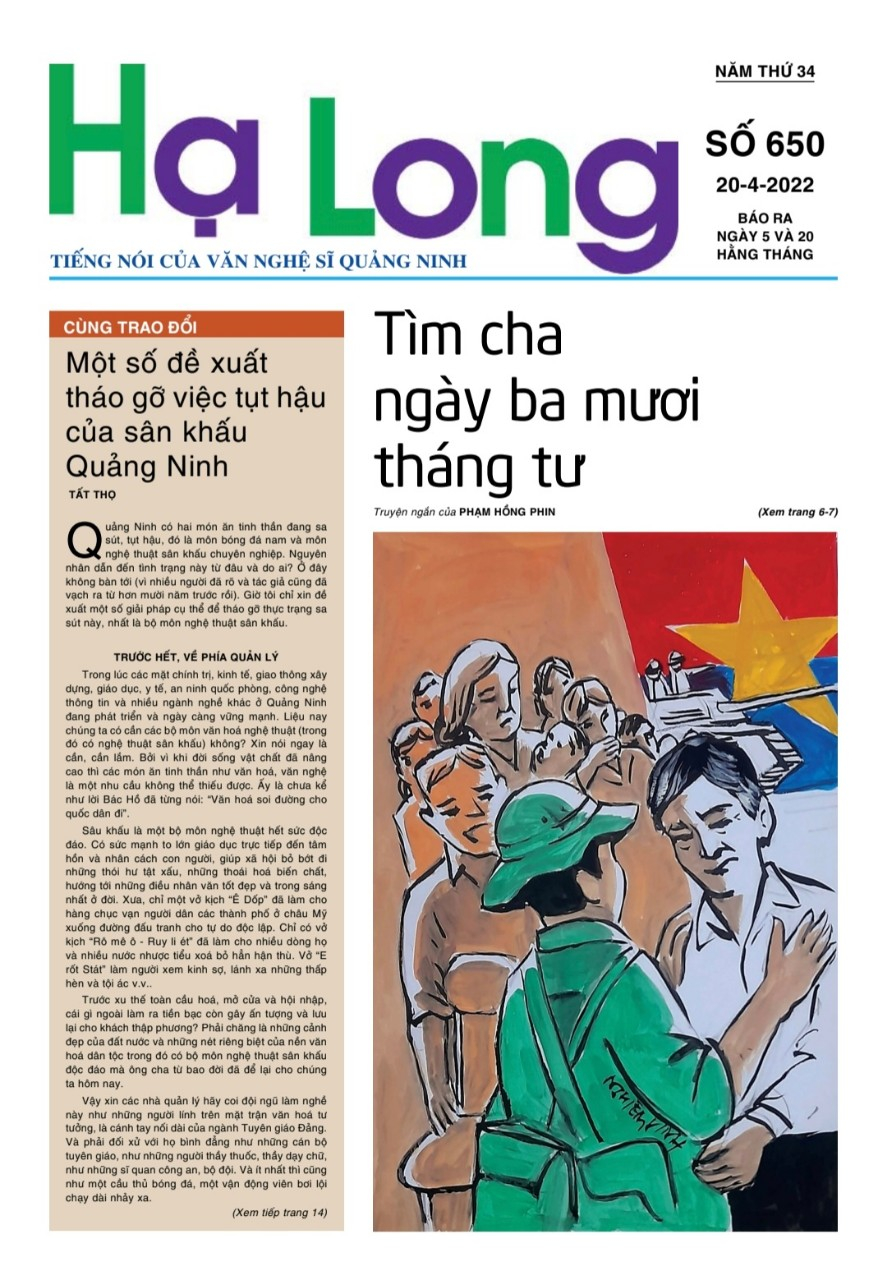Trang nhất số báo Hạ Long ngày 20/4/2022.