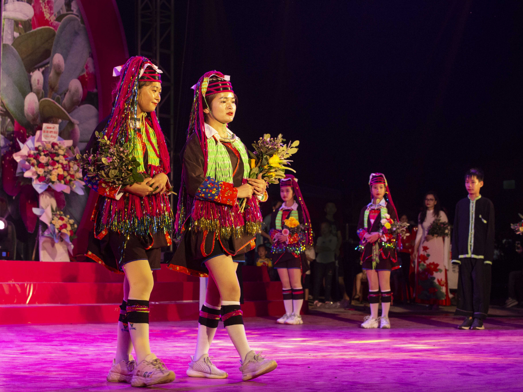 Ảnh 2: Trình diễn thời trang dân tộc.