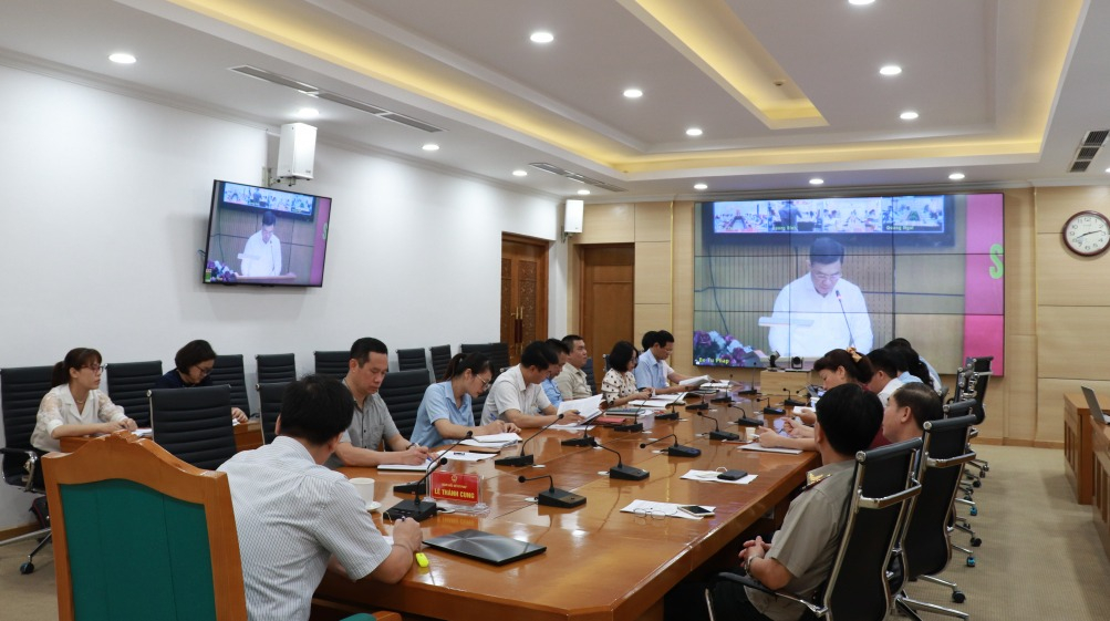 Quang cảnh hội nghị trực tuyến.